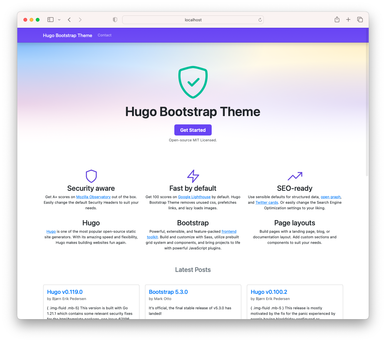 The original Hugo Bootstrap Theme